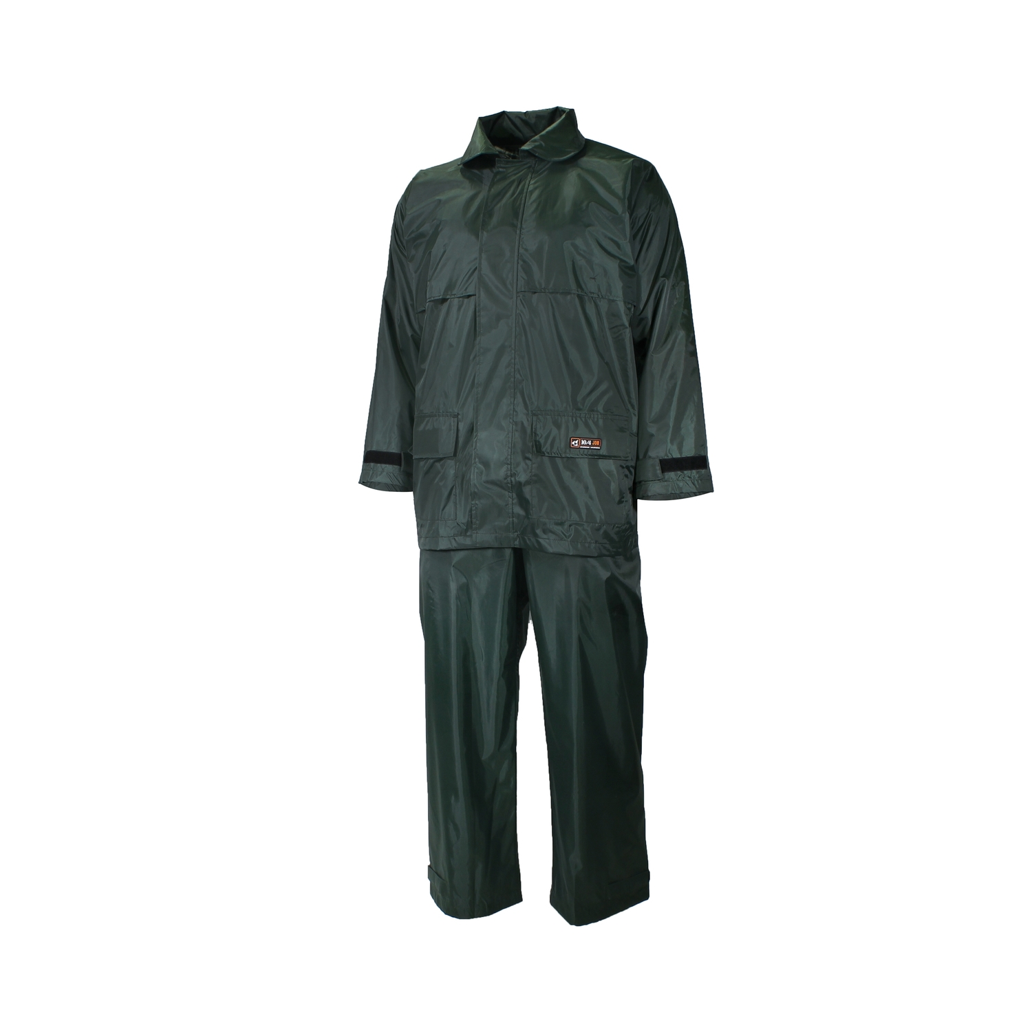 Nylon/pvc breathable rainsuit w/detachable hood